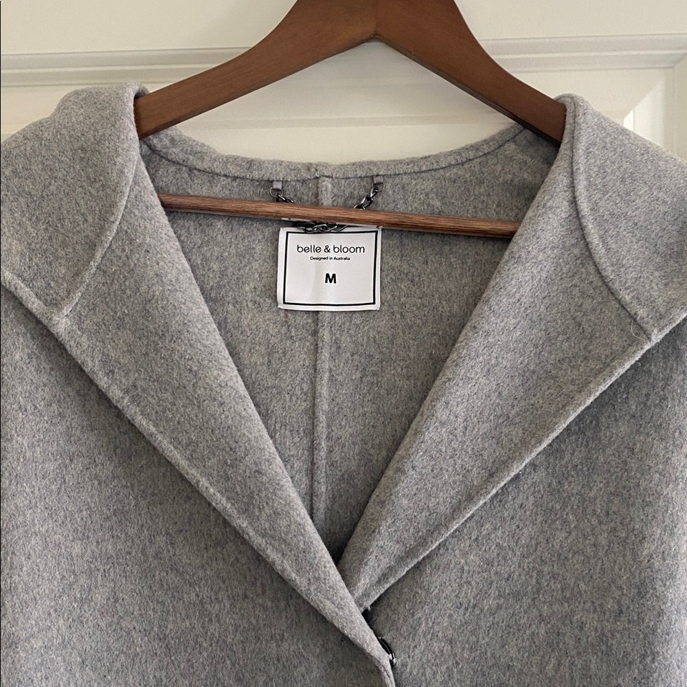 Harlan+Holden Gray Hooded Wool-Blend Trench Coat - Picture 2 of 3